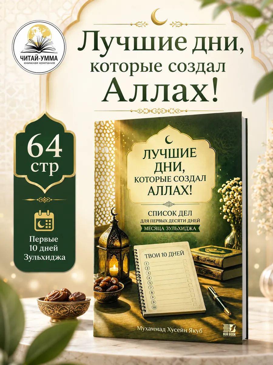 Лучшие дни, которые создал Аллах! Список дел для первых десяти дней месяца Зульхиджа / Мухаммад Хусейн Якуб // NUR BOOK // new